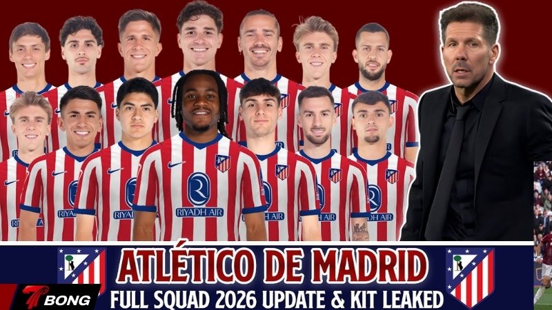 Đội hình đầy đủ mùa giải hiện tại của Atletico Madrid